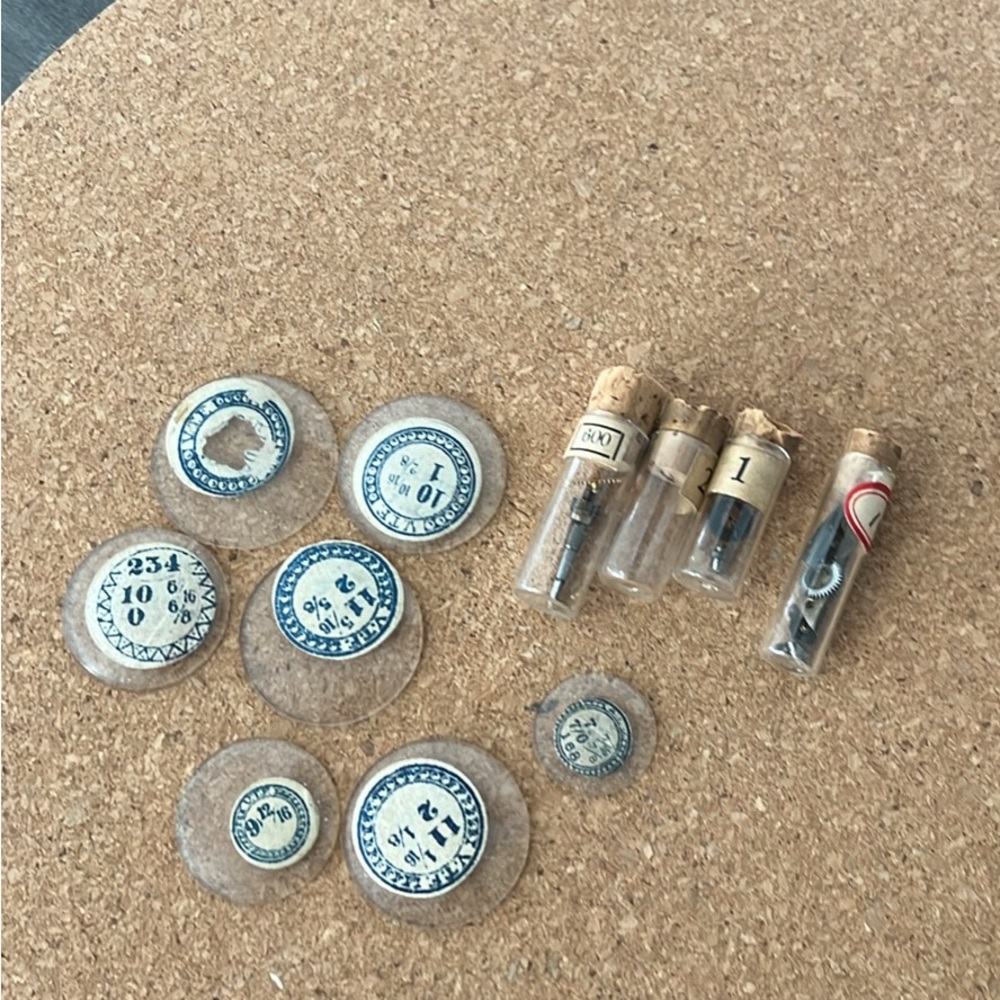 Antique French Watch Crystals and Vials